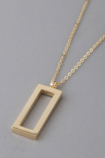 Women's Open Rectangle Pendant Necklace BYMANYC ® New York CONTEMPORARY VIBRANT MODERN FASHION - New Collection