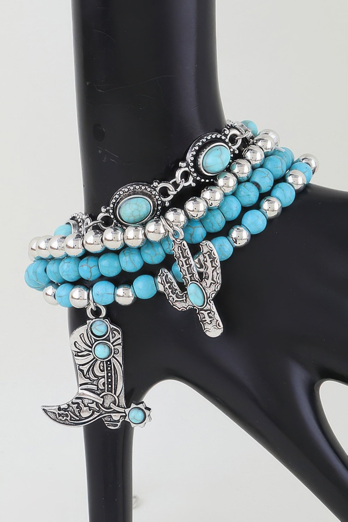 Women's Antique Cowboy Boot Beaded Bracelet BYMANYC ® New York CONTEMPORARY VIBRANT MODERN JEWELRY - New Collection