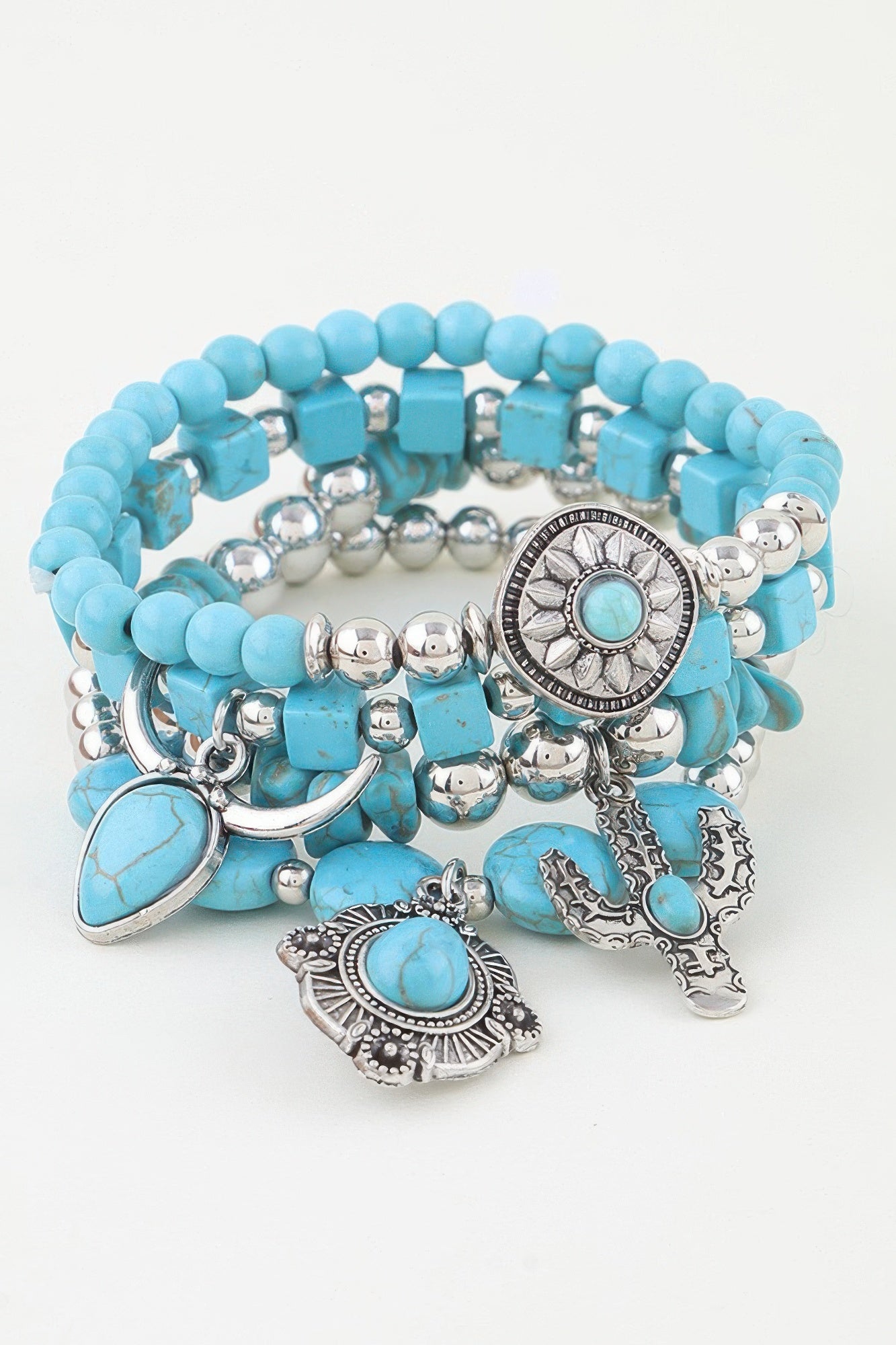 Women's Multi Antique Charm Beaded Bracelet BYMANYC ® New York CONTEMPORARY VIBRANT MODERN JEWELRY - New Collection