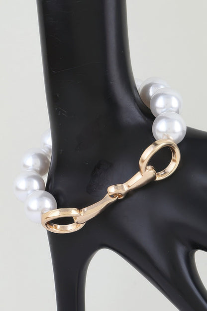 Women's Toggle Bracelet Pearl Beaded BYMANYC ® New York ELEGANT LUSTROUS BEADED PULSERA - New Collection