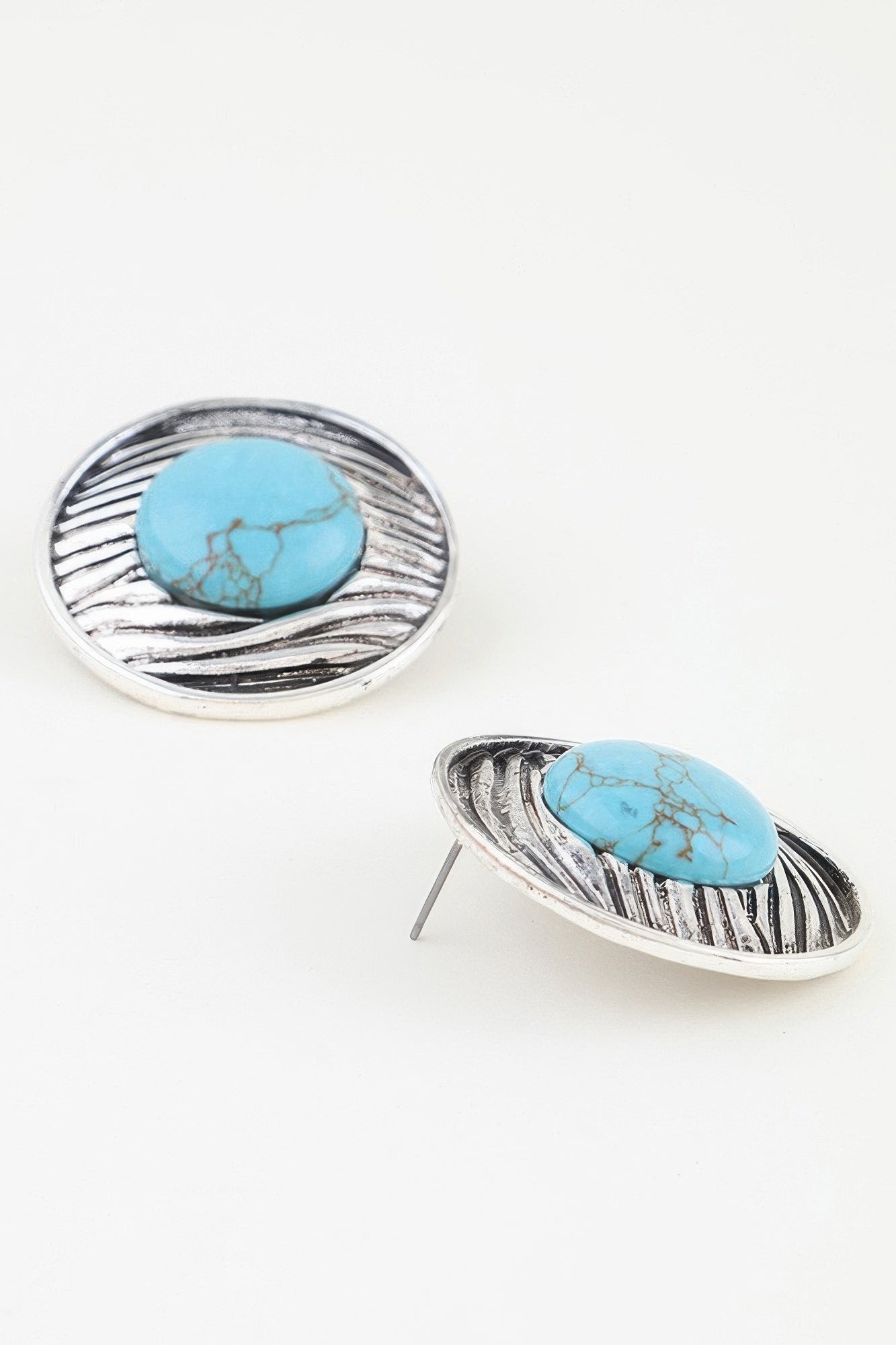 Women's Drop Earrings Antique Ribbed Planet BYMANYC ® New York VINTAGE TEXTURED SPHERICAL DANGLE - New Collection