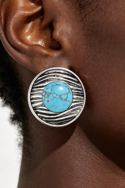 Women's Drop Earrings Antique Ribbed Planet BYMANYC ® New York VINTAGE TEXTURED SPHERICAL DANGLE - New Collection