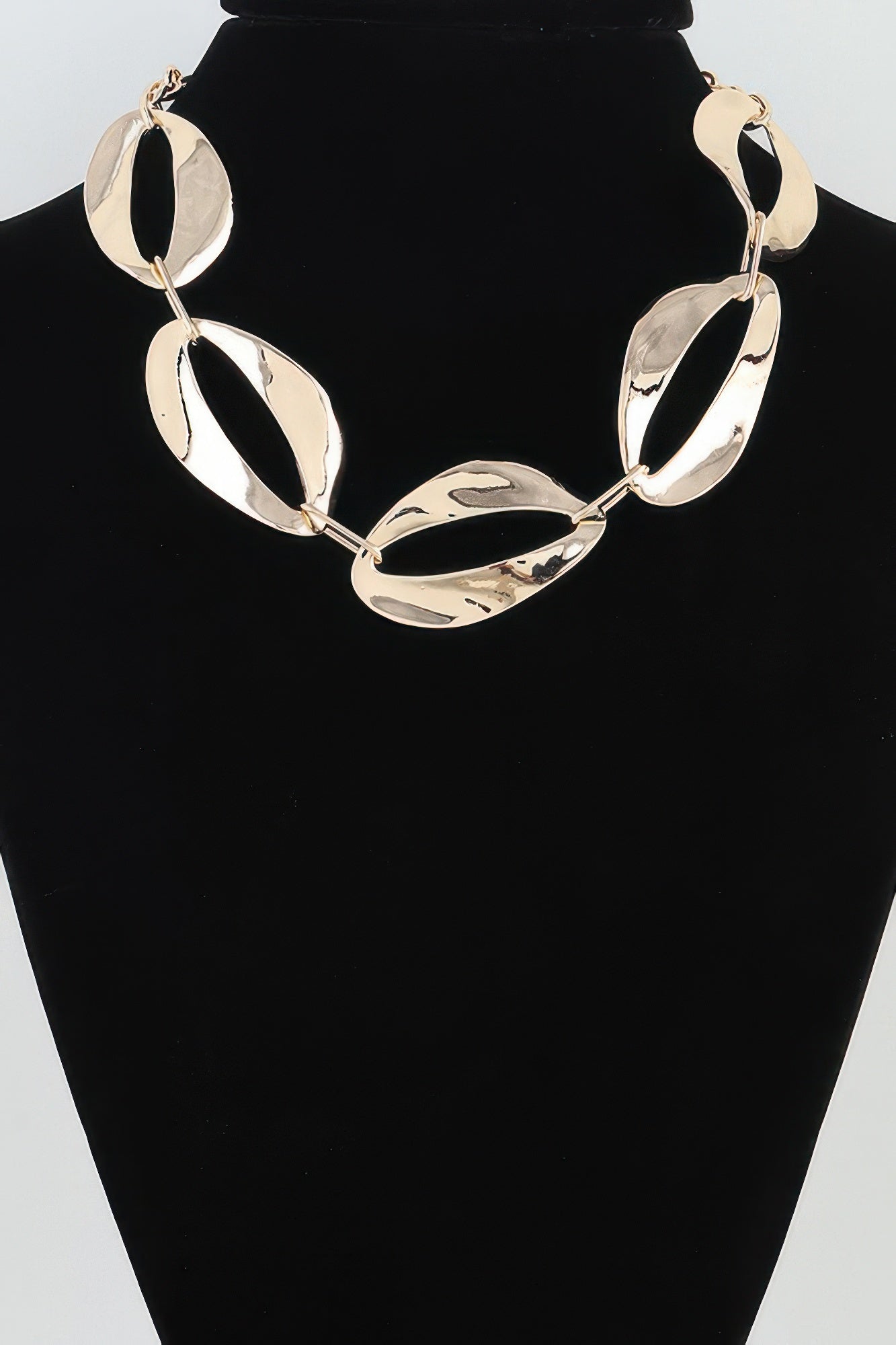 Women's Chain Necklace Hammered Abstract BYMANYC ® New York SCULPTURAL TEXTURED LINK COLLAR - New Collection