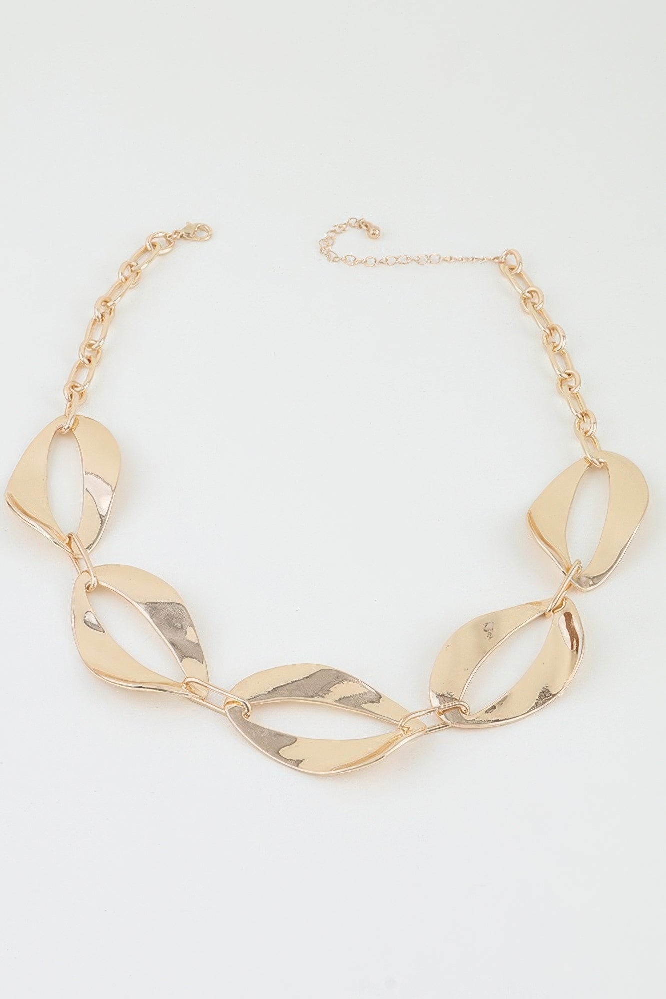 Women's Chain Necklace Hammered Abstract BYMANYC ® New York SCULPTURAL TEXTURED LINK COLLAR - New Collection