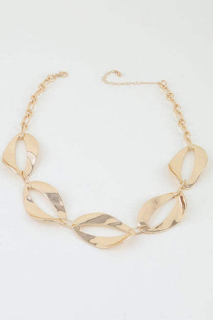 Women's Chain Necklace Hammered Abstract BYMANYC ® New York SCULPTURAL TEXTURED LINK COLLAR - New Collection