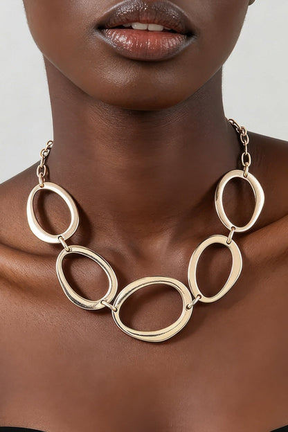 Women's Chain Necklace Polished Statement BYMANYC ® New York BOLD GEOMETRIC LINK COLLAR - New Collection