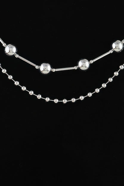 Women's Chain Necklace Double Polished Space BYMANYC ® New York CONTEMPORARY DUAL-LAYER LINK COLLAR - New Collection