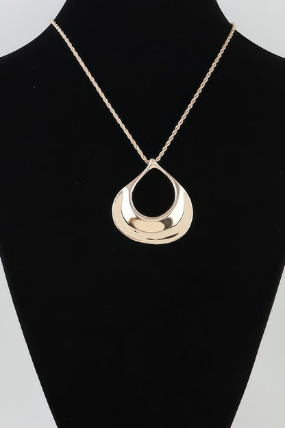 Women's Pendant Necklace Polished Ripple Teardrop Twisted BYMANYC ® New York SCULPTURAL TEXTURED DROP COLLAR - New Collection