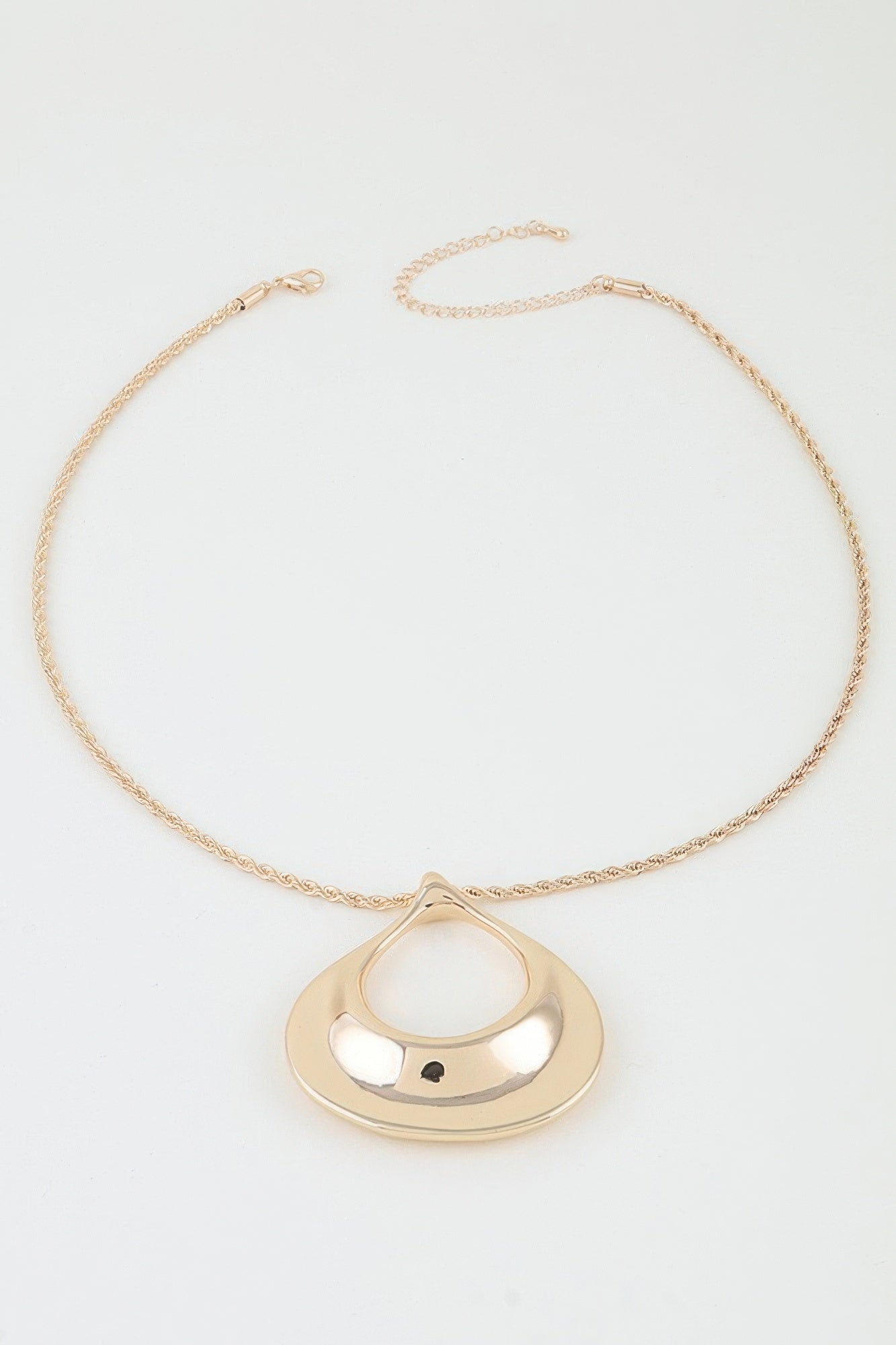 Women's Pendant Necklace Polished Ripple Teardrop Twisted BYMANYC ® New York SCULPTURAL TEXTURED DROP COLLAR - New Collection