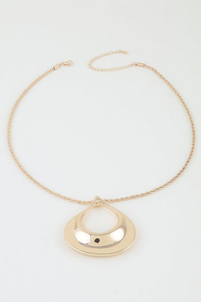 Women's Pendant Necklace Polished Ripple Teardrop Twisted BYMANYC ® New York SCULPTURAL TEXTURED DROP COLLAR - New Collection