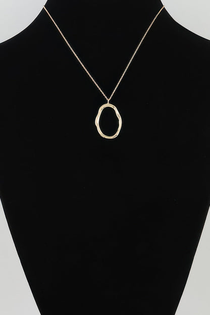 Women's Pendant Necklace Hammered Ripple Oval Twisted BYMANYC ® New York SCULPTURAL TEXTURED DROP COLLAR - New Collection