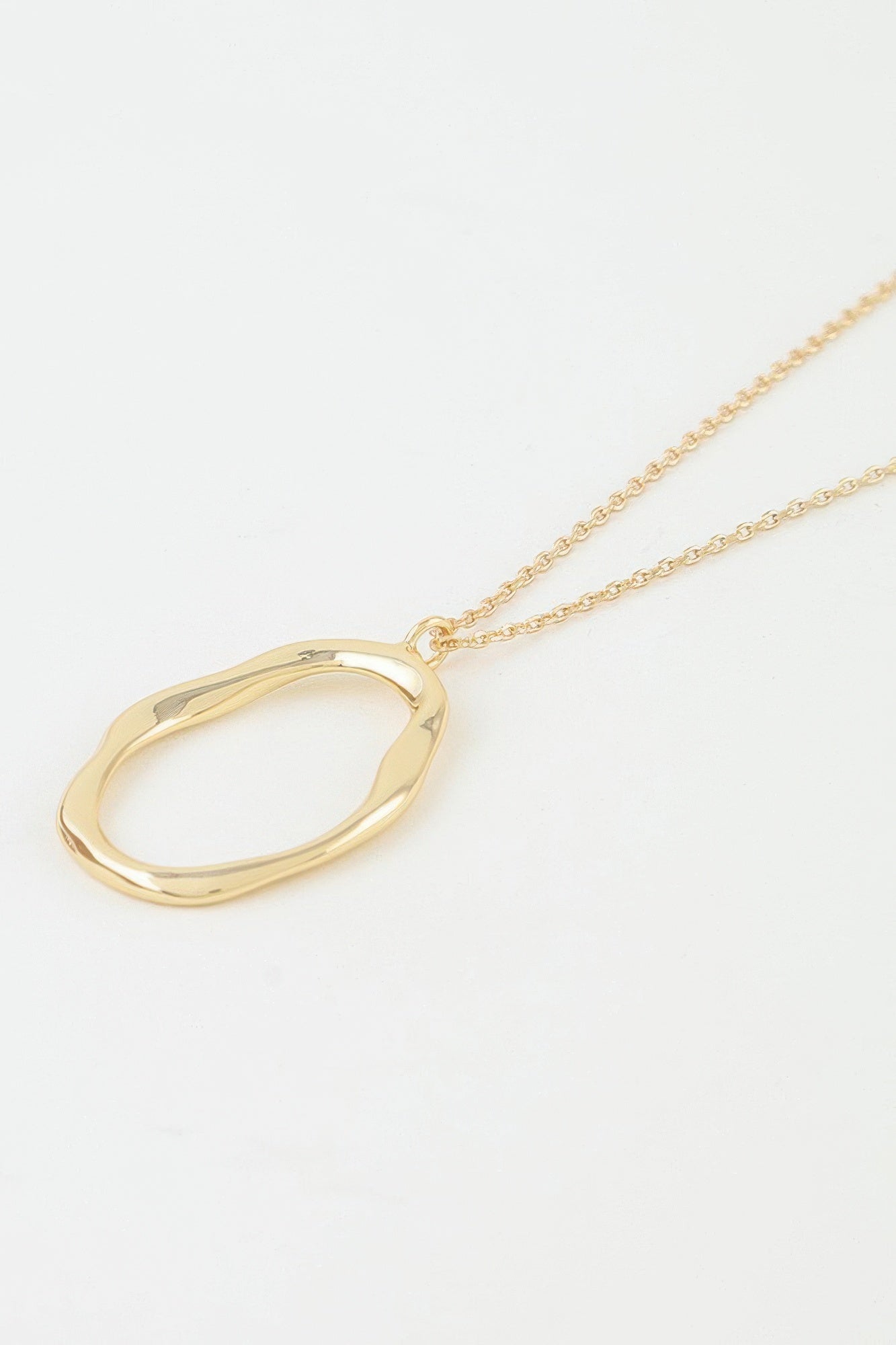 Women's Pendant Necklace Hammered Ripple Oval Twisted BYMANYC ® New York SCULPTURAL TEXTURED DROP COLLAR - New Collection