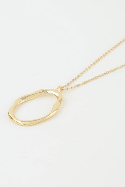 Women's Pendant Necklace Hammered Ripple Oval Twisted BYMANYC ® New York SCULPTURAL TEXTURED DROP COLLAR - New Collection