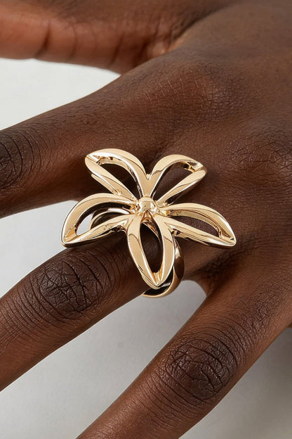 Women's Band Ring Polished Open Flower BYMANYC ® New York CONTEMPORARY FLORAL CUTOUT RING - New Collection