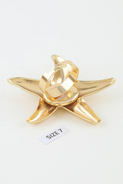 Women's Statement Ring Polished Starfish BYMANYC ® New York SLEEK OCEANIC CELESTIAL BAND - New Collection