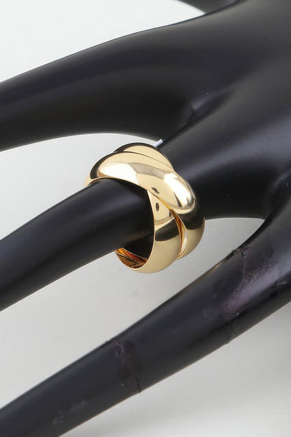 Women's Band Ring Polished Intertwined BYMANYC ® New York SLEEK DUAL CROSSOVER BAND - New Collection