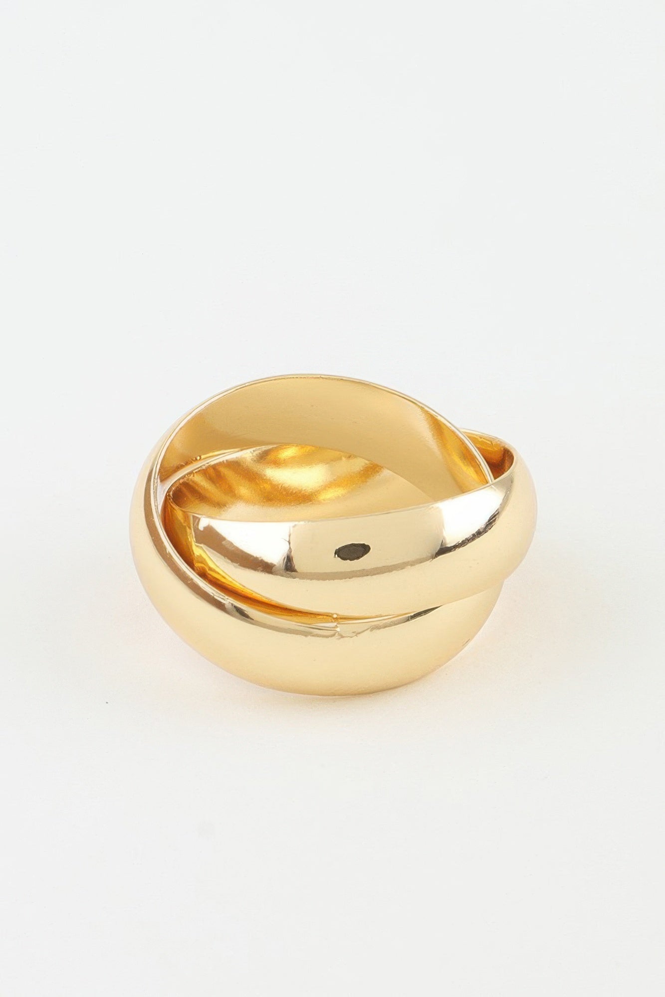 Women's Band Ring Polished Intertwined BYMANYC ® New York SLEEK DUAL CROSSOVER BAND - New Collection