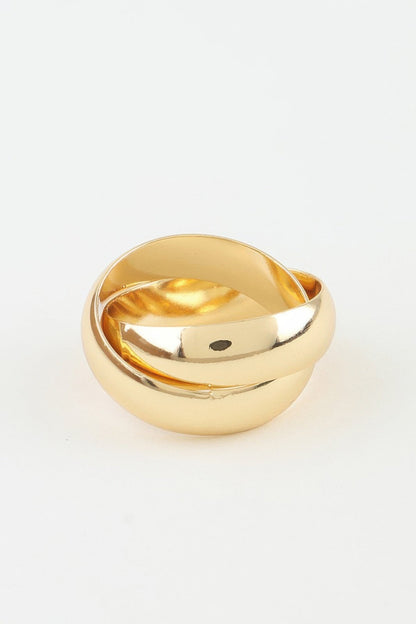 Women's Band Ring Polished Intertwined BYMANYC ® New York SLEEK DUAL CROSSOVER BAND - New Collection