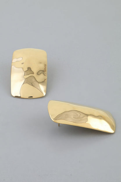 Women's Hammered Cubic Frame Stud Earrings BYMANYC ® New York CONTEMPORARY VIBRANT MODERN FASHION - New Collection
