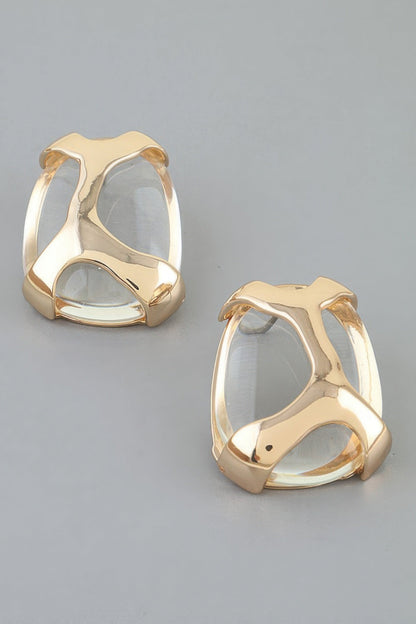 Women's Polished Transparent Stone Earrings BYMANYC ® New York CONTEMPORARY VIBRANT MODERN FASHION - New Collection