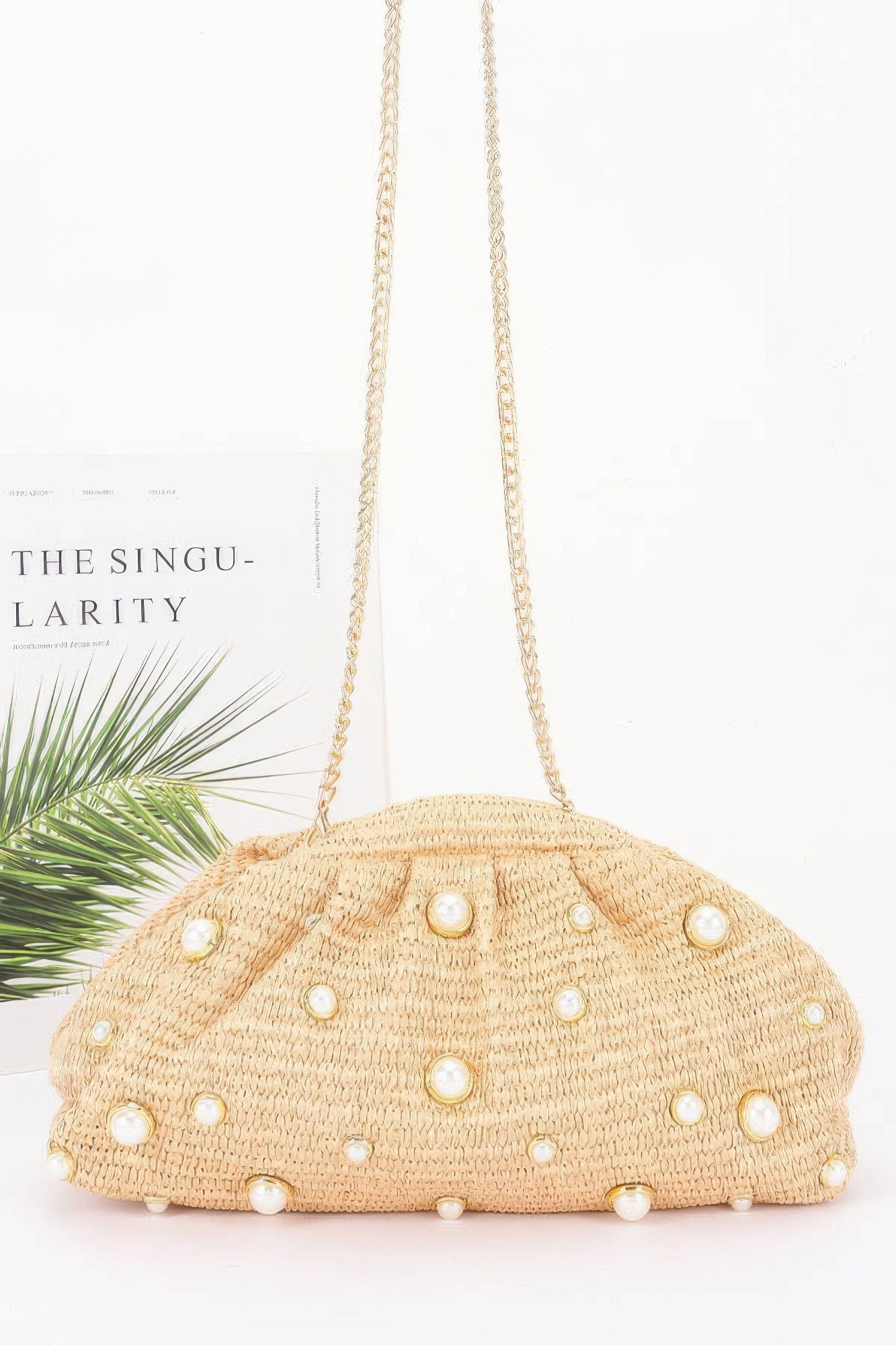 Women's Party Clutch Faux Straw Pearl BYMANYC ® New York ELEGANT CHIC EVENING PURSE - New Collection