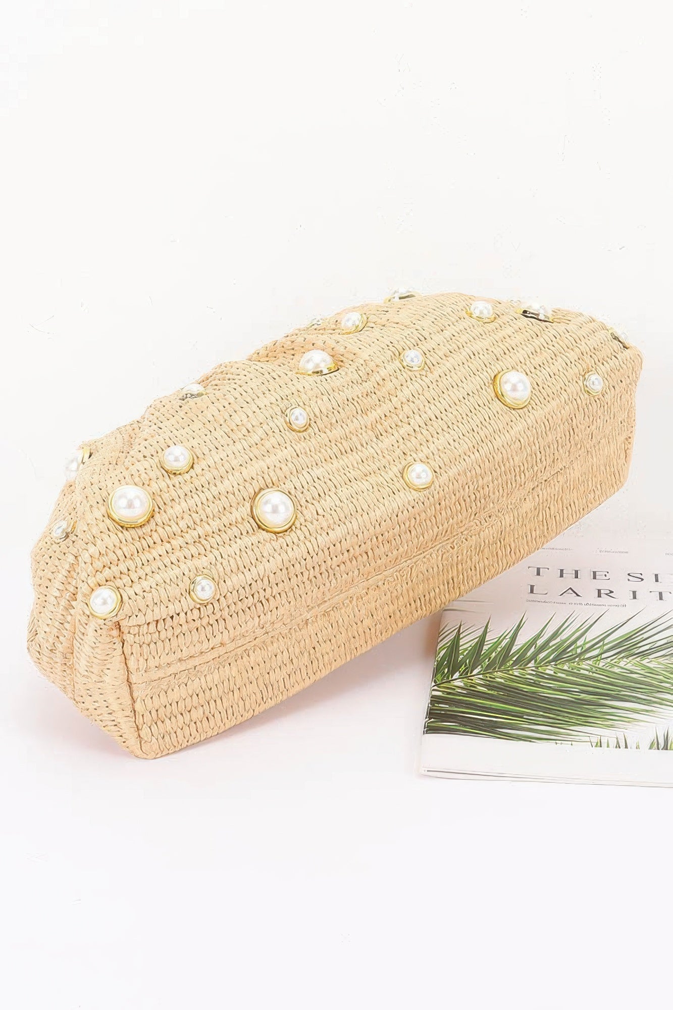 Women's Party Clutch Faux Straw Pearl BYMANYC ® New York ELEGANT CHIC EVENING PURSE - New Collection