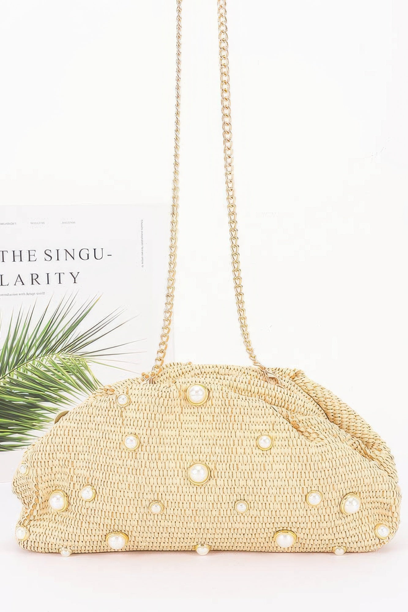 Women's Party Clutch Faux Straw Pearl BYMANYC ® New York ELEGANT CHIC EVENING PURSE - New Collection