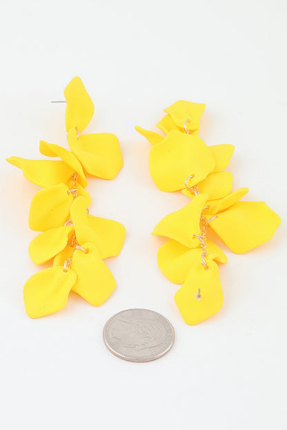 Women's Drop Earrings Bright Petal Blossom BYMANYC ® New York FLORAL SCULPTURAL STATEMENT DANGLE - New Collection