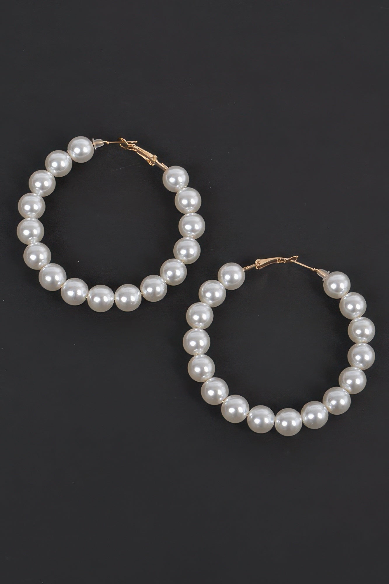 Women's Hoop Earrings Upside Down Pearl BYMANYC ® New York INVERTED PEARL STATEMENT HOOPS - New Collection