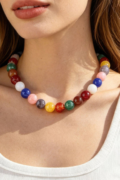 Women's Statement Necklace Multicolor Beaded BYMANYC ® New York VIBRANT ARTISANAL COLLAR - New Collection