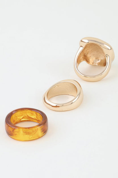 Women's Ring Set Modern Triple Band Statement BYMANYC ® New York CONTEMPORARY MULTI-ROW STACKABLE RINGS - New Collection