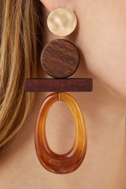 Women's Drop Earrings Modern Earth BYMANYC ® New York ORGANIC NATURAL STONE DANGLE - New Collection