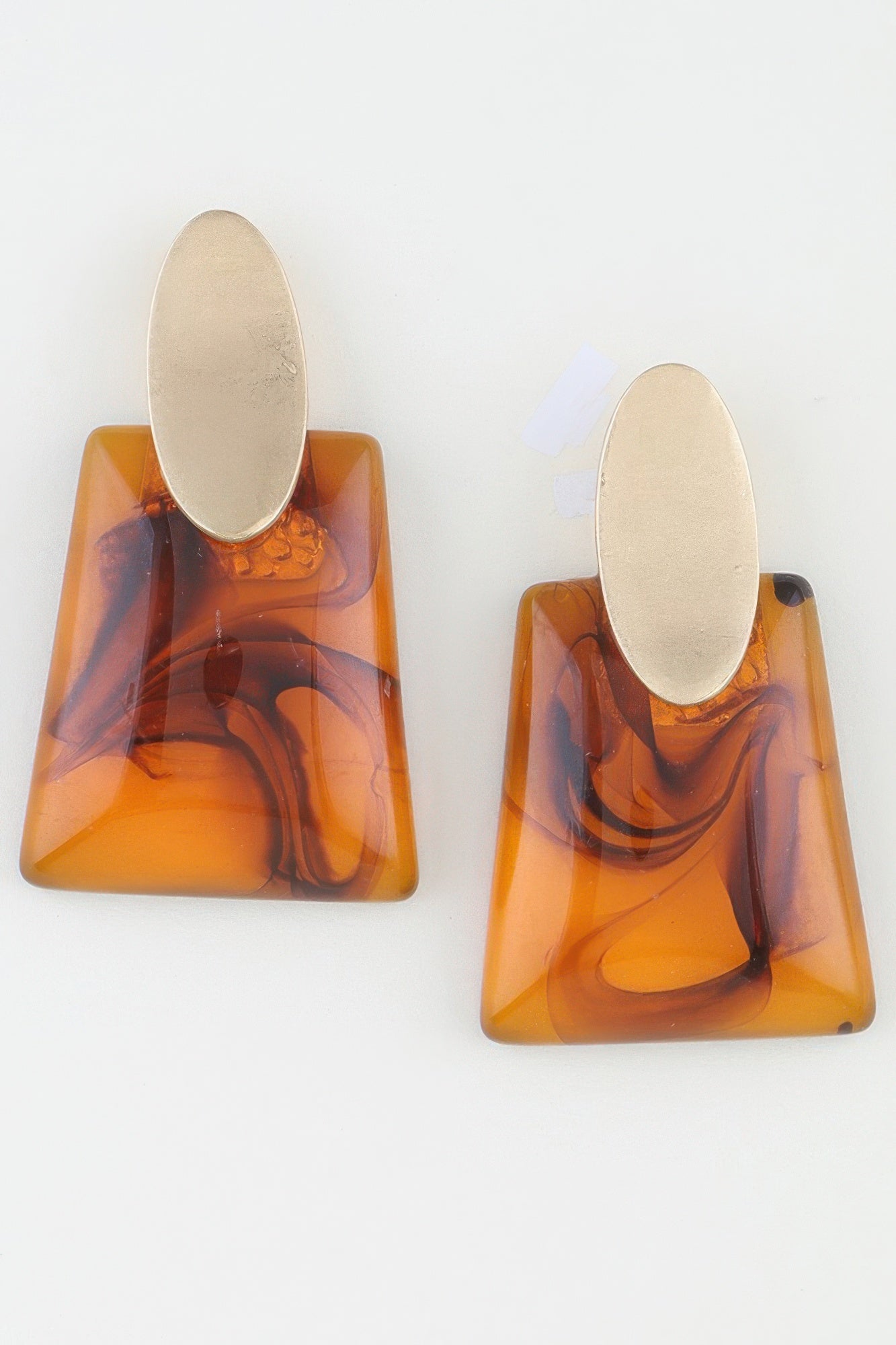 Women's Drop Earrings Abstract Marble Stone Fashion BYMANYC ® New York CONTEMPORARY ORGANIC RESIN DANGLE - New Collection