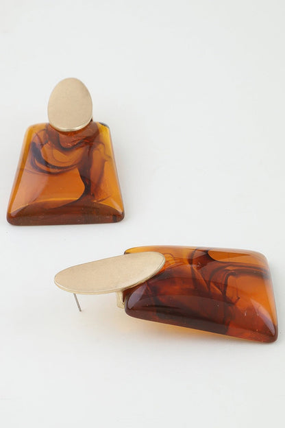 Women's Drop Earrings Abstract Marble Stone Fashion BYMANYC ® New York CONTEMPORARY ORGANIC RESIN DANGLE - New Collection