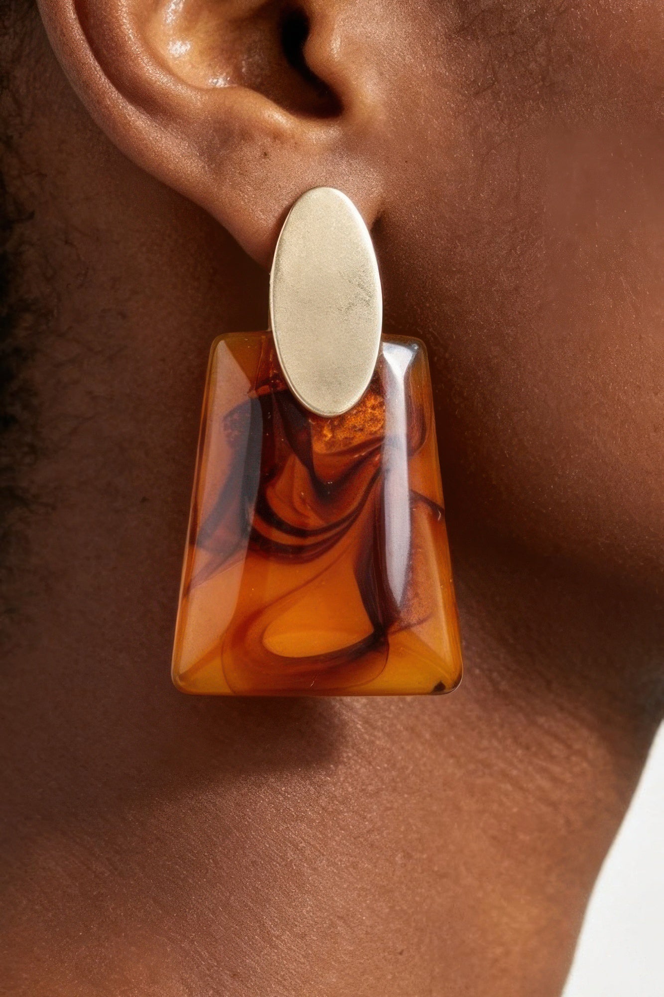 Women's Drop Earrings Abstract Marble Stone Fashion BYMANYC ® New York CONTEMPORARY ORGANIC RESIN DANGLE - New Collection