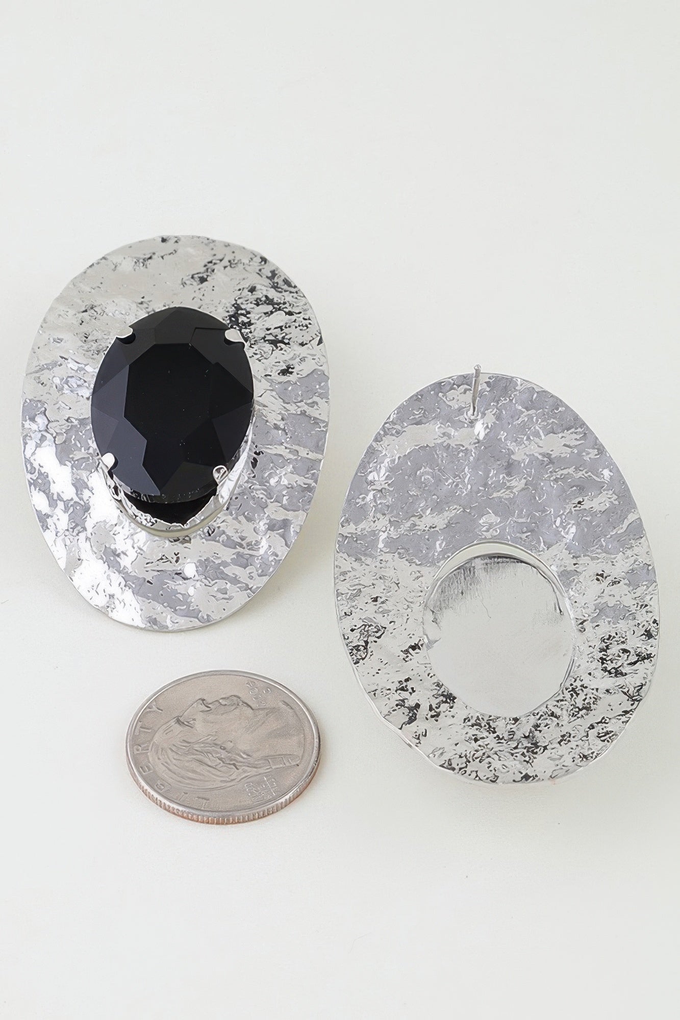 Women's Drop Earrings Hammered Rhinestone Disc BYMANYC ® New York TEXTURED SPARKLING CIRCLE DANGLE - New Collection
