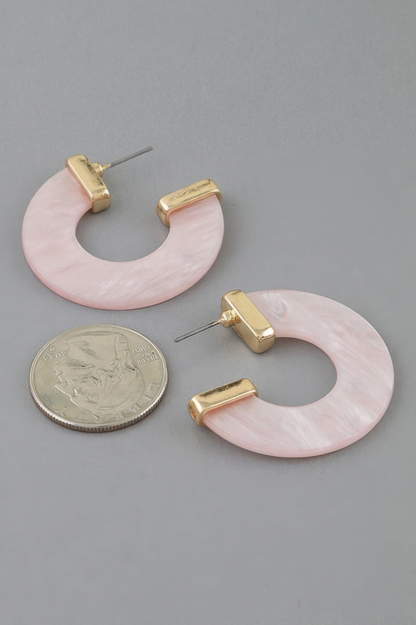 Women's Hoop Earrings Marble Stone Open BYMANYC ® New York CONTEMPORARY ORGANIC RESIN HOOPS - New Collection