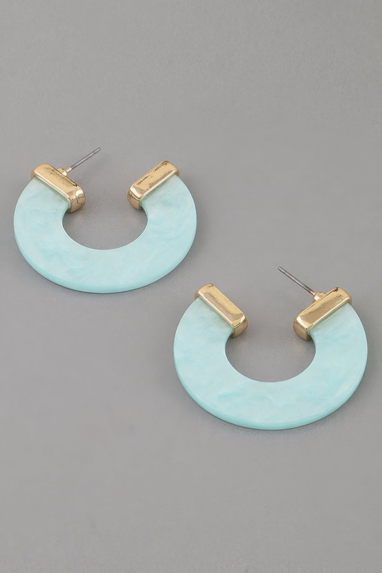 Women's Hoop Earrings Marble Stone Open BYMANYC ® New York CONTEMPORARY ORGANIC RESIN HOOPS - New Collection