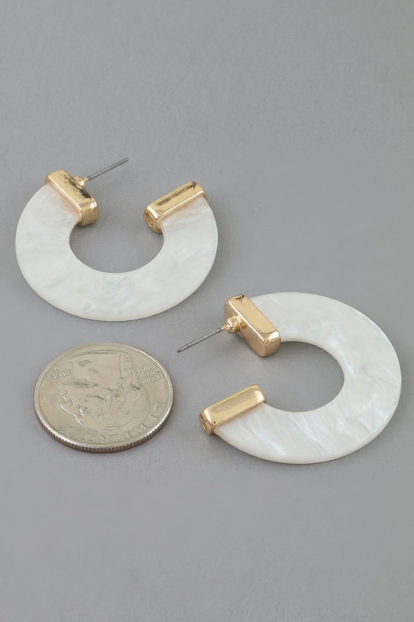 Women's Hoop Earrings Marble Stone Open BYMANYC ® New York CONTEMPORARY ORGANIC RESIN HOOPS - New Collection