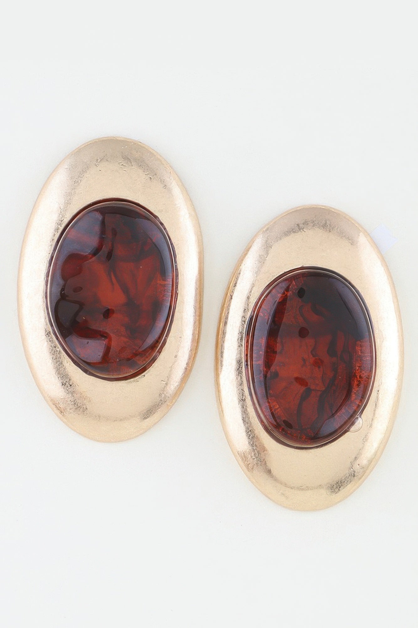 Women's Drop Earrings Modern Matte Stone Frame BYMANYC ® New York CONTEMPORARY GEOMETRIC FRAMED DANGLE - New Collection