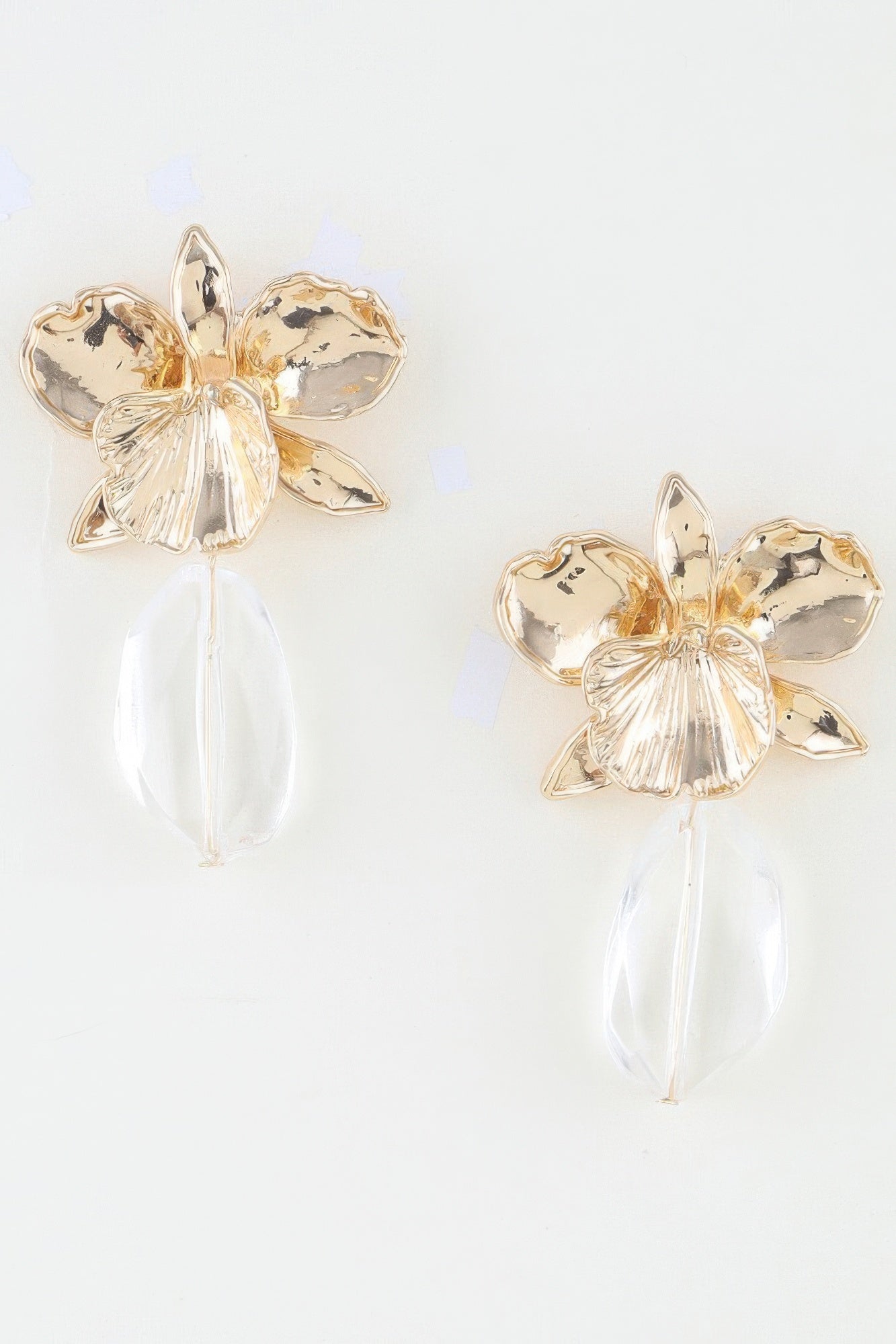 Women's Drop Earrings Hammered Orchid Accent BYMANYC ® New York BLOOMING BOTANICAL DANGLE EARRINGS - New Collection