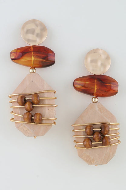 Women's Drop Earrings Abstract Pillar Accent BYMANYC ® New York HISTORIC GEOMETRIC DANGLE EARRINGS - New Collection