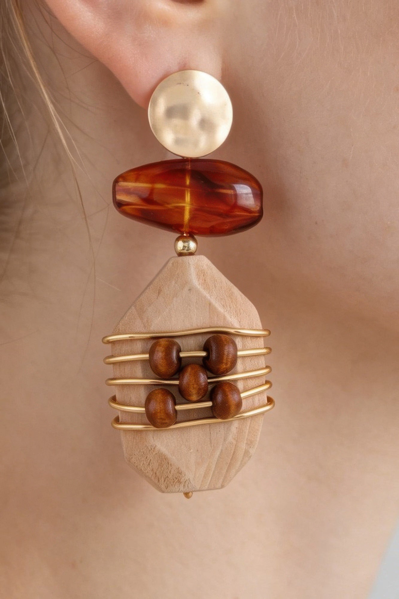 Women's Drop Earrings Abstract Pillar Accent BYMANYC ® New York HISTORIC GEOMETRIC DANGLE EARRINGS - New Collection