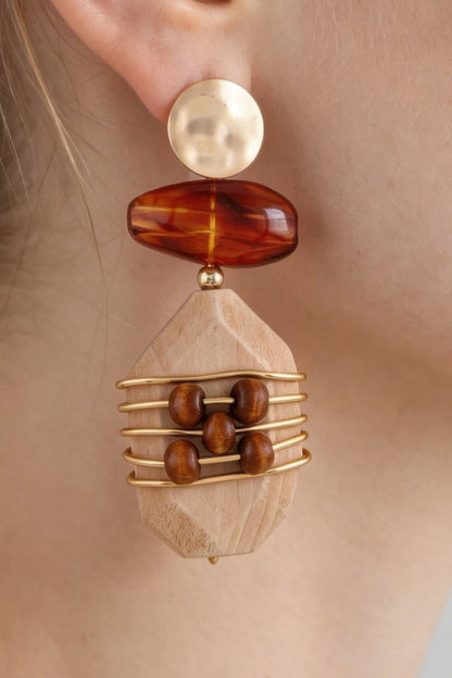 Women's Drop Earrings Abstract Pillar Accent BYMANYC ® New York HISTORIC GEOMETRIC DANGLE EARRINGS - New Collection