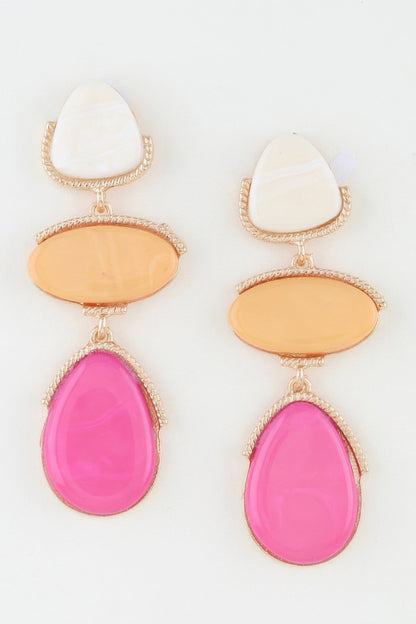 Women's Drop Earrings Retro Triple Stone BYMANYC ® New York VINTAGE CASCADE DANGLE EARRINGS - New Collection