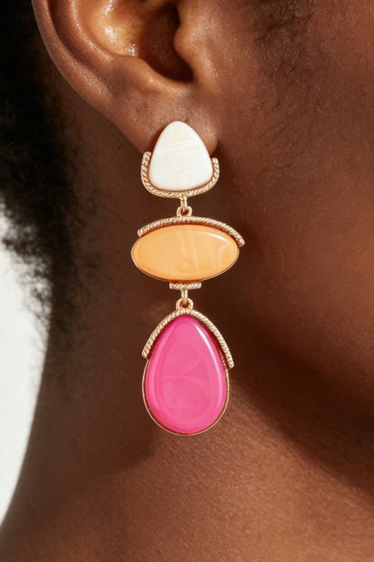 Women's Drop Earrings Retro Triple Stone BYMANYC ® New York VINTAGE CASCADE DANGLE EARRINGS - New Collection