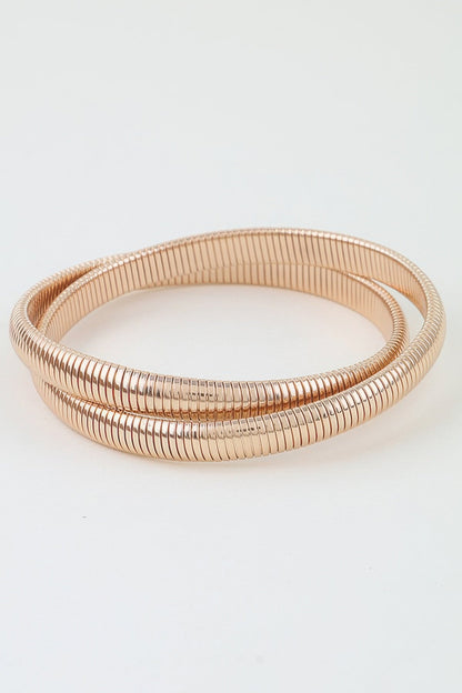 Women's Bangle Bracelet Intertwined Snake Chain BYMANYC ® New York TWISTED DUAL STRAND BRACELET - New Collection