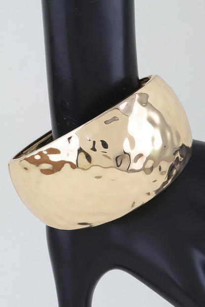Women's Cuff Bracelet Wide Hammered Dome BYMANYC ® New York BOLD TEXTURED STATEMENT BANGLE - New Collection