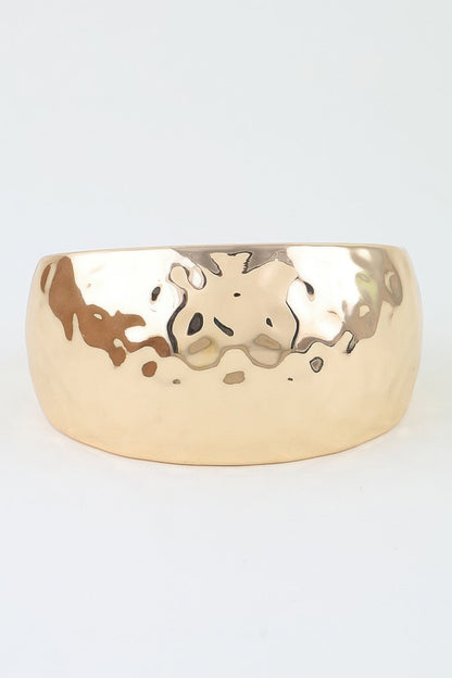 Women's Cuff Bracelet Wide Hammered Dome BYMANYC ® New York BOLD TEXTURED STATEMENT BANGLE - New Collection