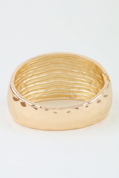 Women's Cuff Bracelet Wide Hammered Dome BYMANYC ® New York BOLD TEXTURED STATEMENT BANGLE - New Collection